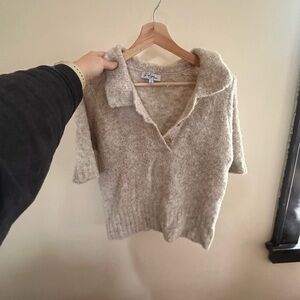 Polo Collared Shortsleeve Sweater